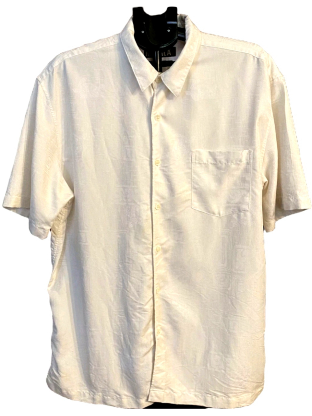 Kahala Kapakahi Jacquard Men's XL Cream Sea Turtle Hawaiian Aloha Shirt